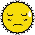 Downcast face of yellow sun