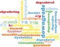 Downgrade multilanguage wordcloud background concept Royalty Free Stock Photo