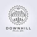 Downhill bike mountain biker logo icon symbol sign vector illustration design line art icon logo