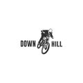 Downhill bike silhouette logo Royalty Free Stock Photo