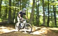 Downhill biker Royalty Free Stock Photo