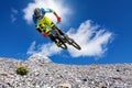 Downhill biker Royalty Free Stock Photo