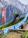 Downhill Biker at UCI Downhill Royalty Free Stock Photo