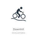Downhill icon vector. Trendy flat downhill icon from activities collection isolated on white background. Vector illustration can