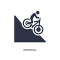 downhill icon on white background. Simple element illustration from activities concept