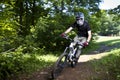 Downhill mountain bikers