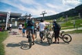 Downhill Mountainbikers family in Leogang