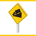 downhill road sign. Vector illustration decorative design