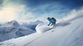 Downhill Skier On a Beautiful Blue-sky Day