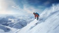 Downhill Skier On a Beautiful Blue-sky Day