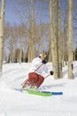 Downhill Skier Making Turn Royalty Free Stock Photo