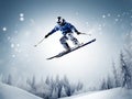 Downhill skier in midair