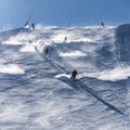 Downhill skiers in piste Austria