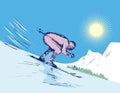 Downhill skiing Royalty Free Stock Photo