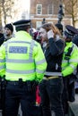 Protesters gather outside Downing Street, London, United Kingdom