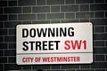 Downing Street sign stock photo in the City of Westminster in London England