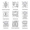 Data Hosting Doodle Icons Pack Royalty Free Stock Photo