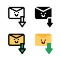 Download all data or folder cute email character Icon, Logo, and illustration