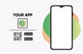 Download The App Sticker with Phone and Screenshot Space Royalty Free Stock Photo