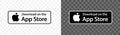 Download on the App Store buttons icons. Buttons black and white color Apple App Store