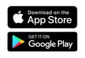 Download on the App Store and Get it on Google Play buttons Royalty Free Stock Photo