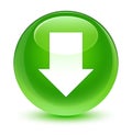 Download arrow icon glassy green round button Royalty Free Stock Photo