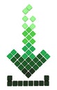 Download arrow icon made of the falling green gra