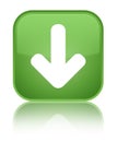 Download arrow icon special soft green square button Royalty Free Stock Photo