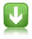 Download arrow icon special soft green square button Royalty Free Stock Photo