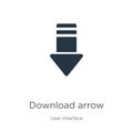 Download arrow icon vector. Trendy flat download arrow icon from user interface collection isolated on white background. Vector Royalty Free Stock Photo