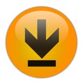 Download arrow on orange round crystal gradient button
