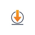 Download arrow symbol icon for digital data transfer and web application user interface Royalty Free Stock Photo