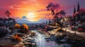 Download Beautiful Spain Winter Landscape Paintings Wallpaper