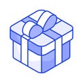 Download this beautifully designed isometric icon of gift box in trendy style