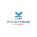 Download Book Simple Blue Ebook Library Logo Design Idea