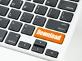 Download button on black keyboard computer. Royalty Free Stock Photo