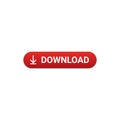 Download button with red color on white background for website and UI material Royalty Free Stock Photo