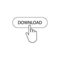 Download button, click, website element. Vector illustration Royalty Free Stock Photo