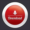 Download button. Vector red round sticker. Royalty Free Stock Photo