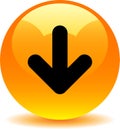 Download button web icon orange Royalty Free Stock Photo