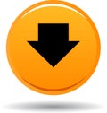 Download button web icon orange Royalty Free Stock Photo