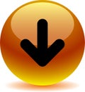 Download button web icon glossy orange Royalty Free Stock Photo