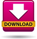 Download button web icon pink Royalty Free Stock Photo