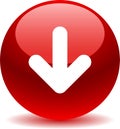 Download button web icon red Royalty Free Stock Photo