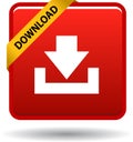 Download button web icon red Royalty Free Stock Photo