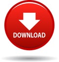 Download button web icon red Royalty Free Stock Photo