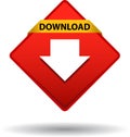 Download button web icon red Royalty Free Stock Photo