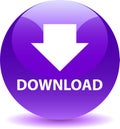 Download button web icon violet Royalty Free Stock Photo