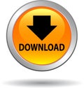 Download button web icon yellow Royalty Free Stock Photo