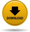 Download button web icon yellow Royalty Free Stock Photo